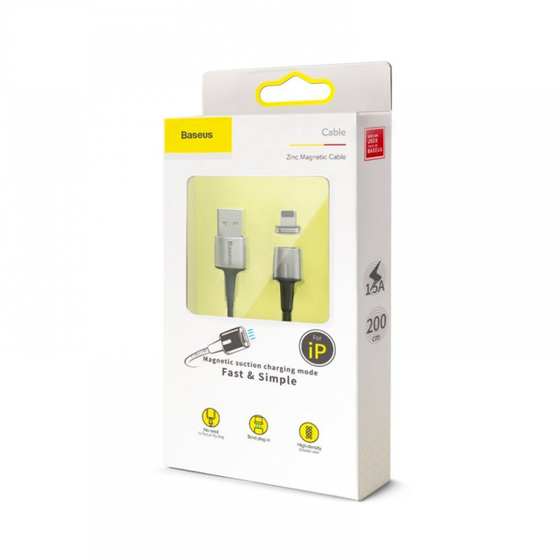 Кабель магнитный Lightning CALXC-A01 2.4A черный Baseus 1m