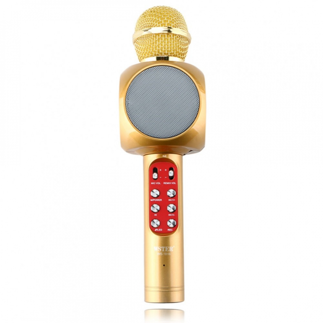 БЕСПРОВОДНОЙ BLUETOOTH КАРАОКЕ МИКРОФОН WSTER WS-1816(Золото)