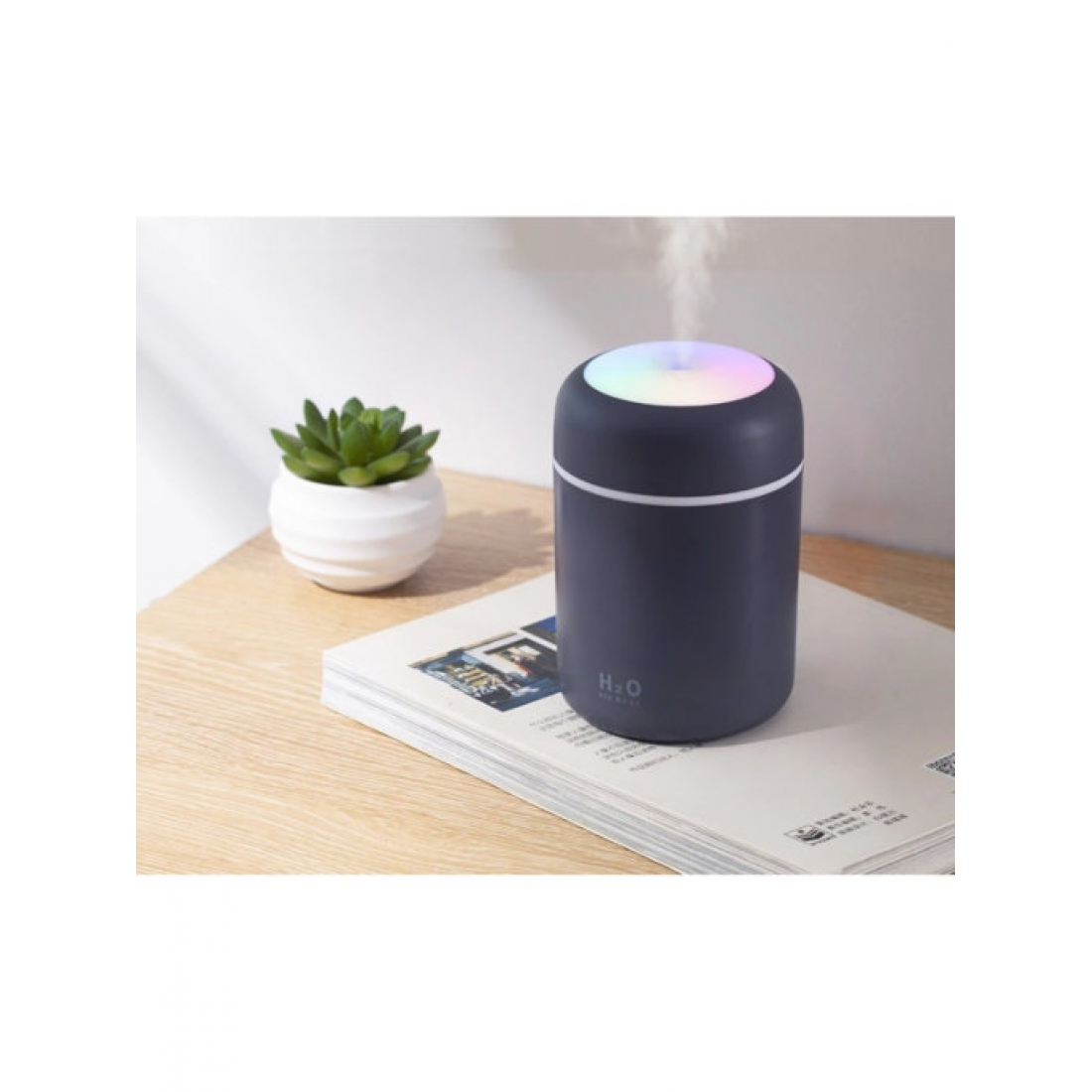 Мини-увлажнитель воздуха с подсветкой Humidifier H2O DQ-107 Чёрный