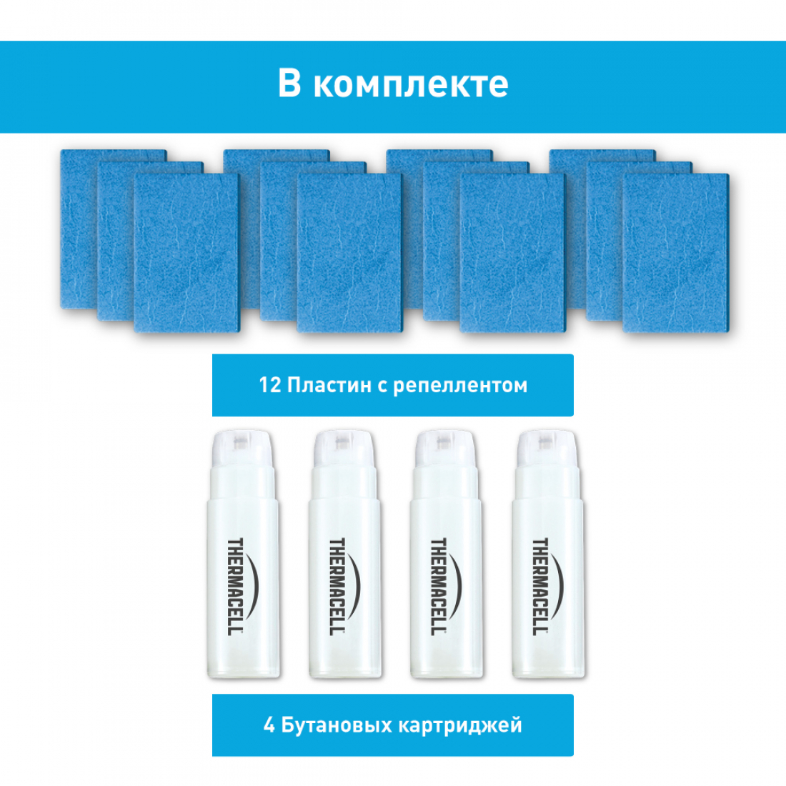 Набор запасной Thermacell с запахом земли (12 пластин + 4 картриджа)
