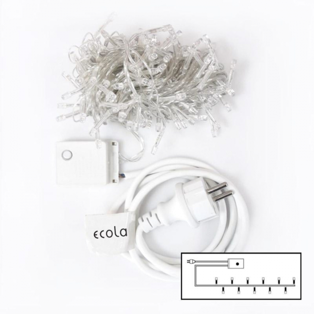 Гирлянда светодиодная Ecola Нить 6м 100Led IP44 цветная