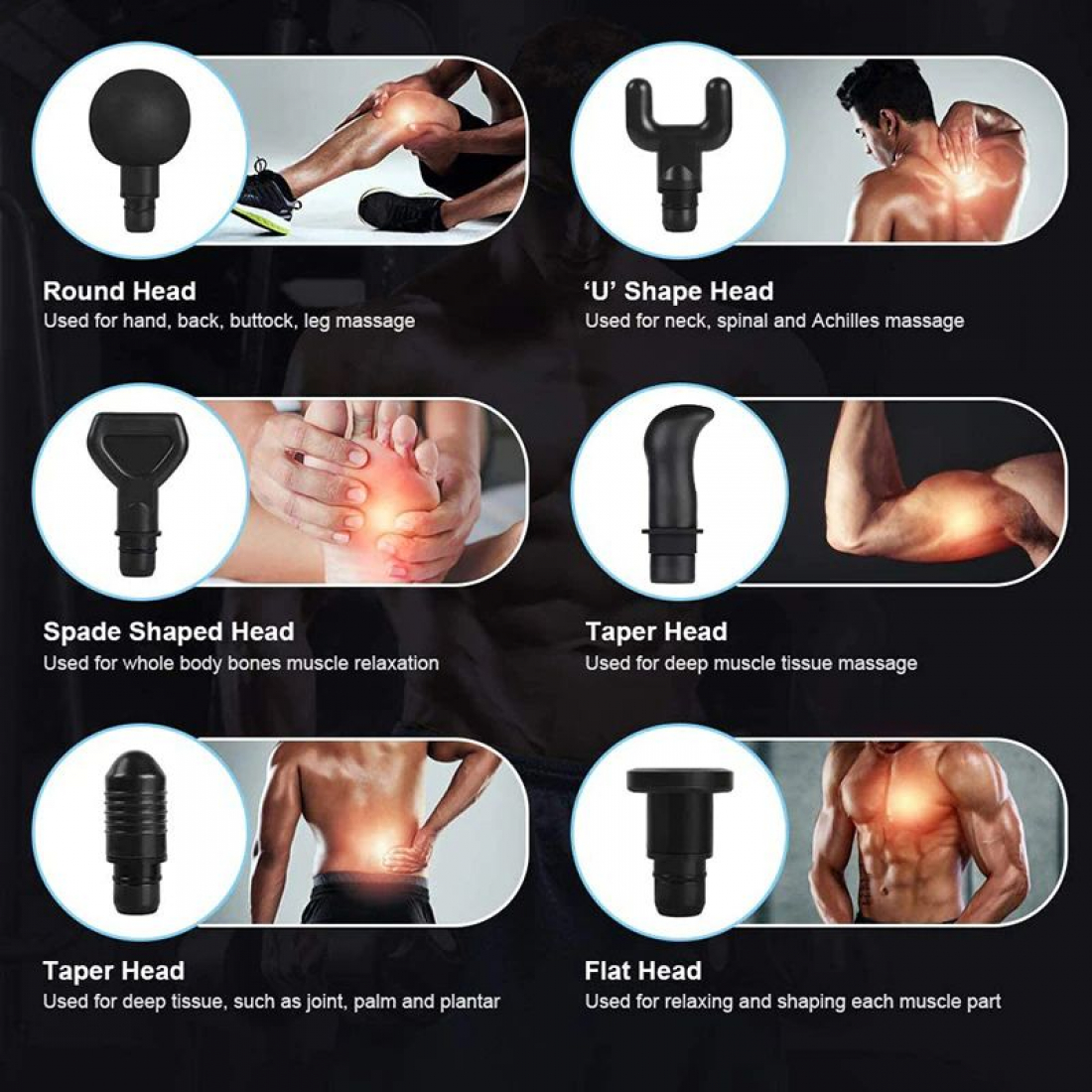 Перкуссионный массажер для тела чёрный Muscle Massage Gun