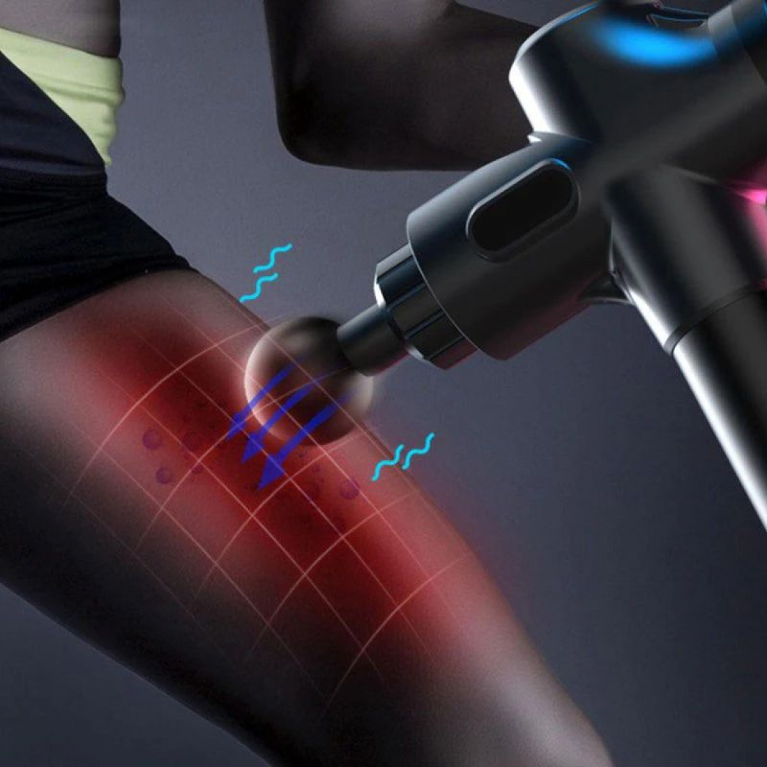 Перкуссионный массажер для тела чёрный Muscle Massage Gun