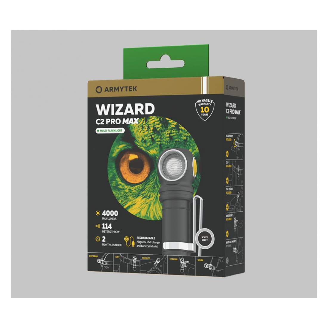 Armytek Wizard C2 Pro Max Magnet USB+21700, 3720 лм / теплый свет / аккумулятор