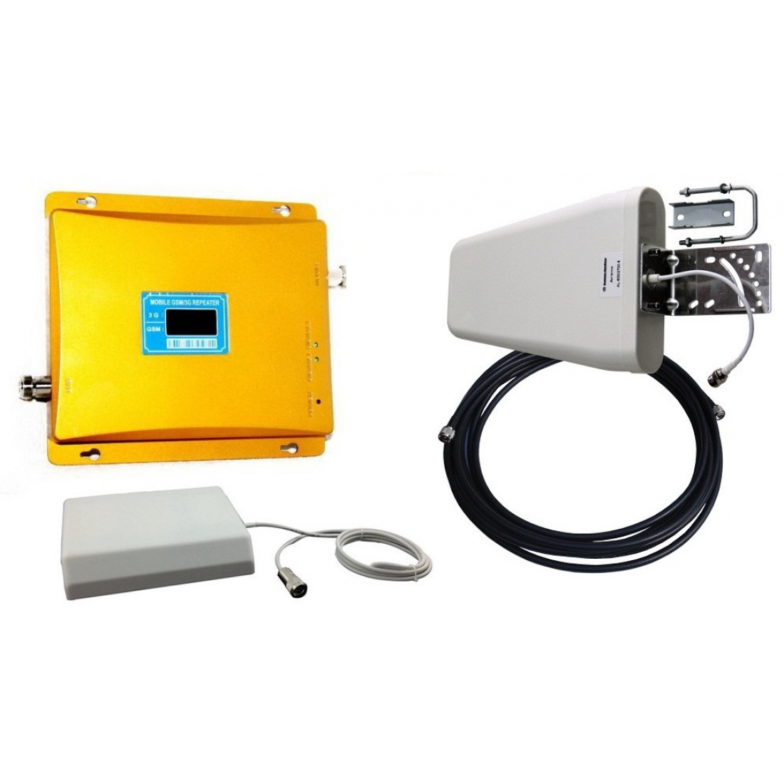 Комплект усиления сотового сигнала GSM + 3G (GSM 900MHZ / 2100MHZ) до 350 м2 покрытие