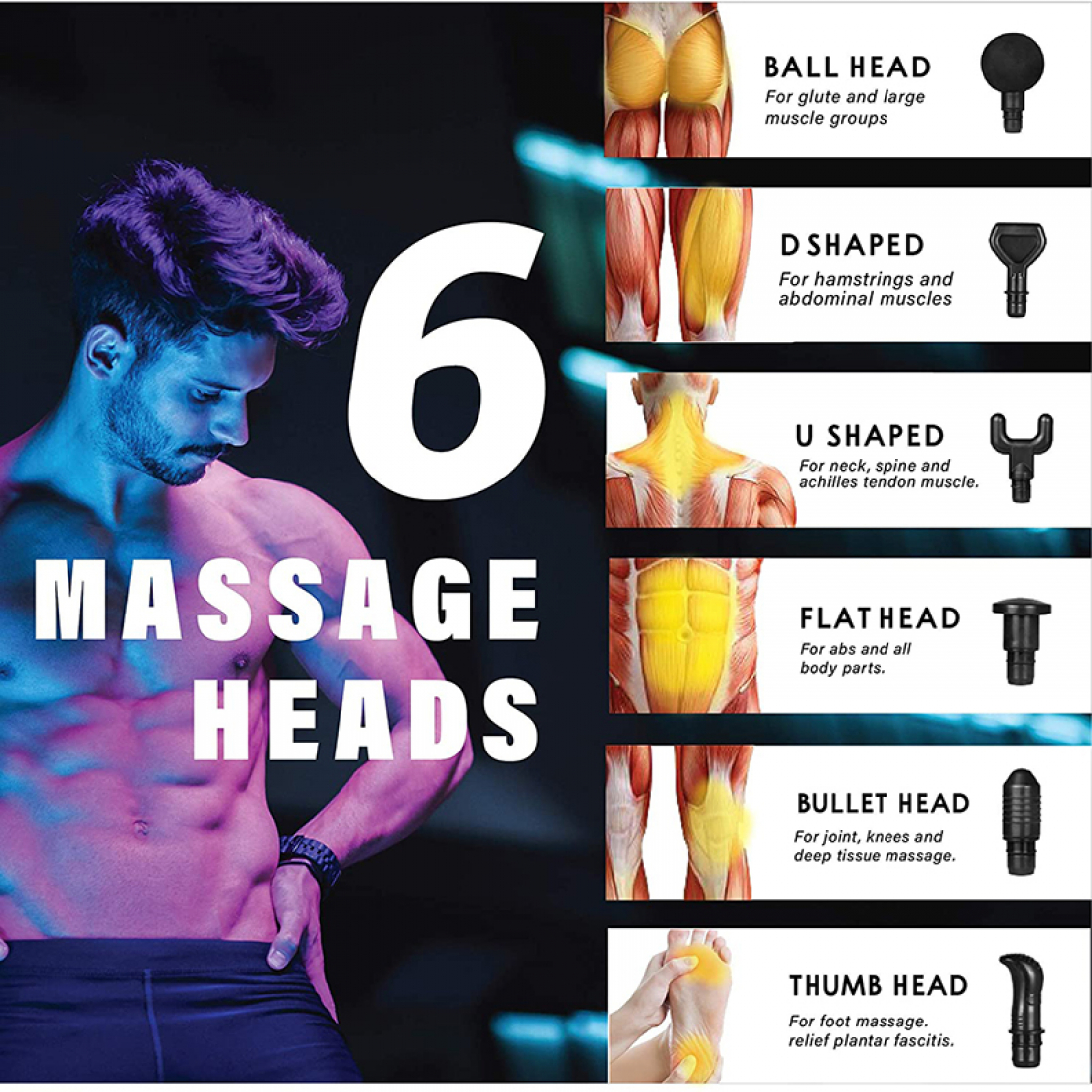 Перкуссионный массажер для тела серый Muscle Massage Gun