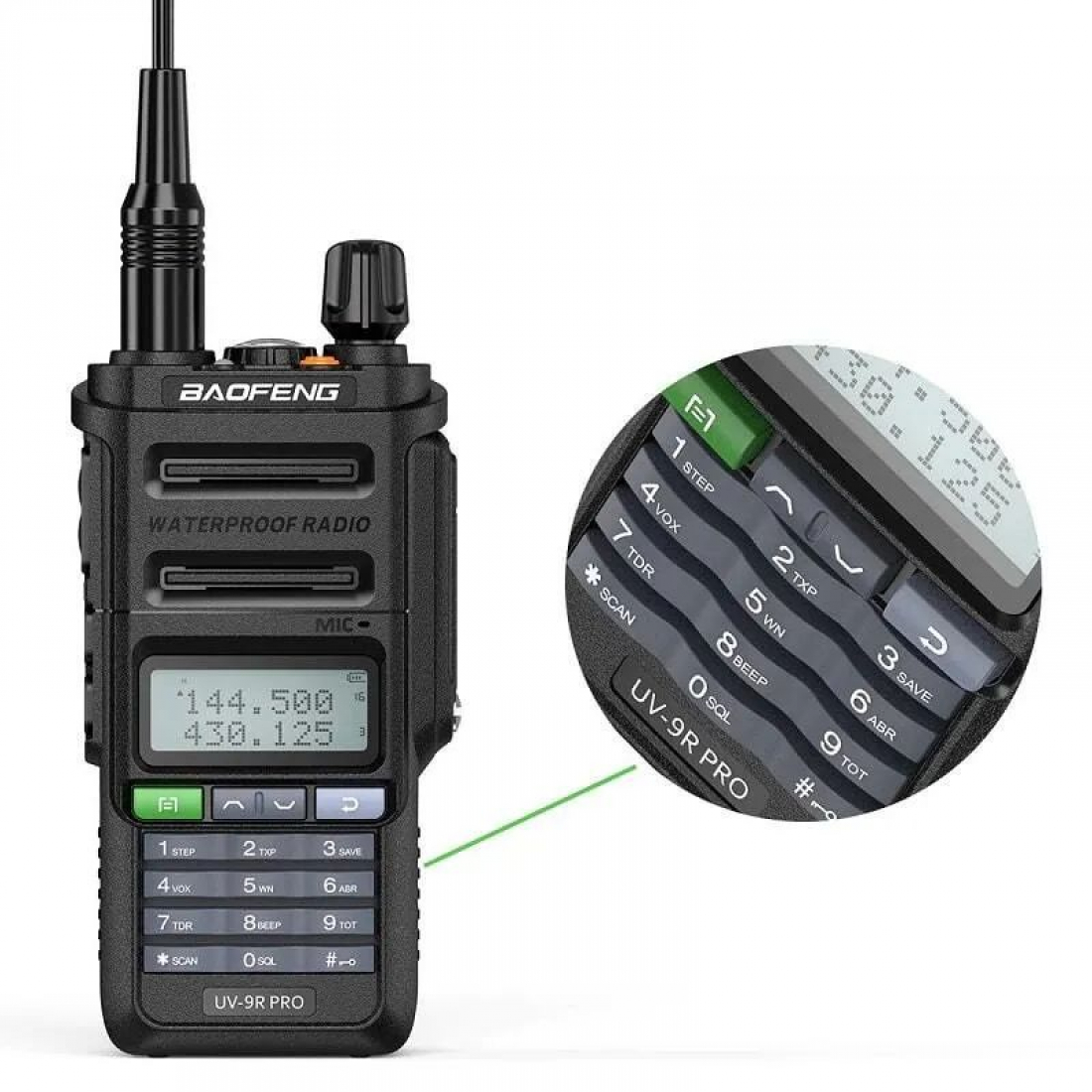 Baofeng UV-9R Pro IP68 и ударопрочный корпус (чёрный)