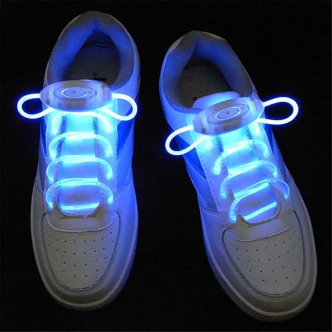 Светящиеся шнурки с LED подсветкой 80см (Синие 2 шт)