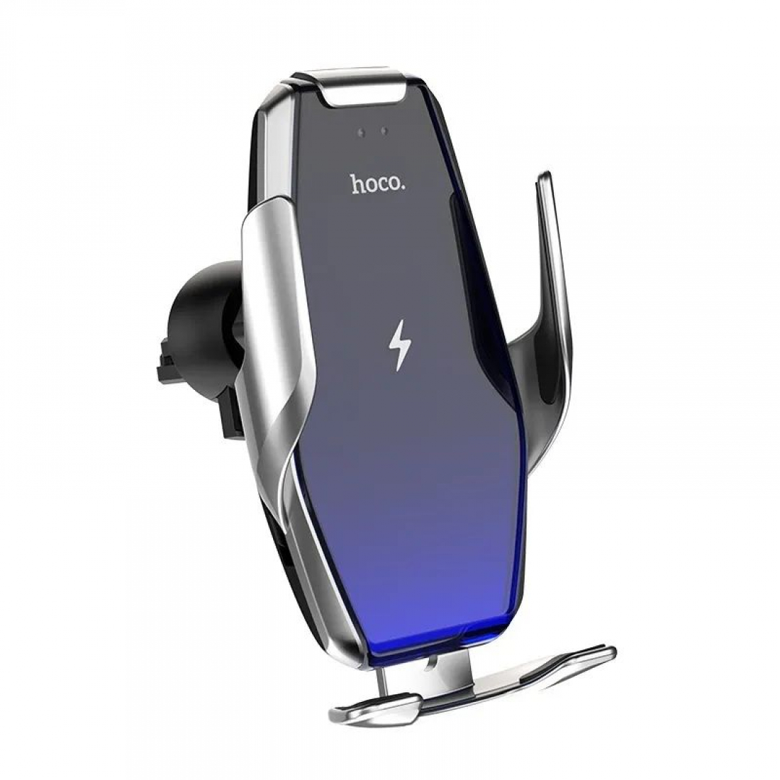 Держатель для телефона с беспроводной зарядкой S14 15W серебро Hoco