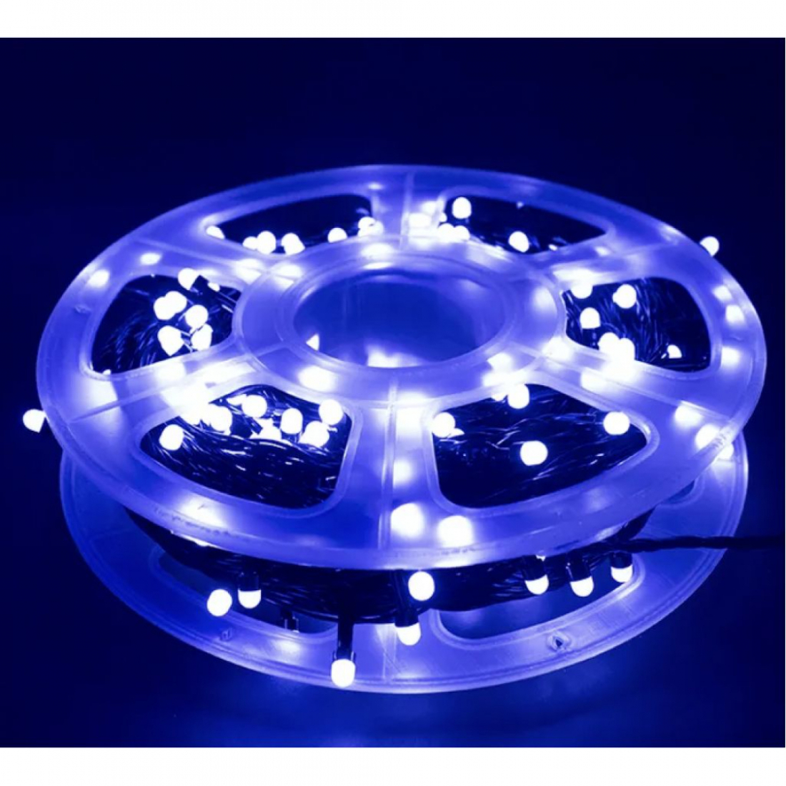 Новогодняя гирлянда светодиодная нить синяя 500 led (45 метров), 1 режим (постоянный свет)