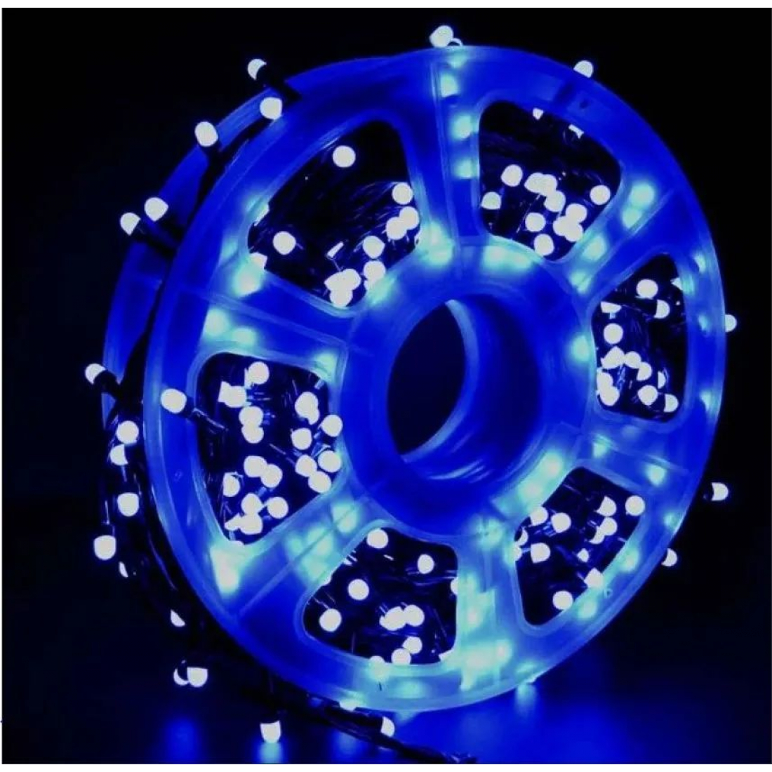 Новогодняя гирлянда светодиодная нить синяя 500 led (45 метров), 1 режим (постоянный свет)