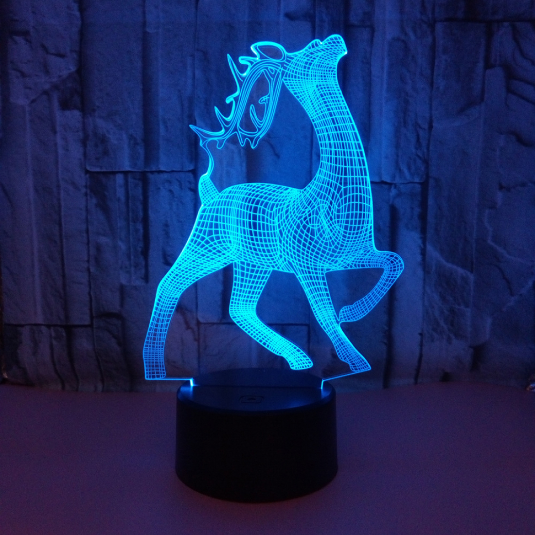 Светодиодный 3D ночник Олень, USB, 8 цветов