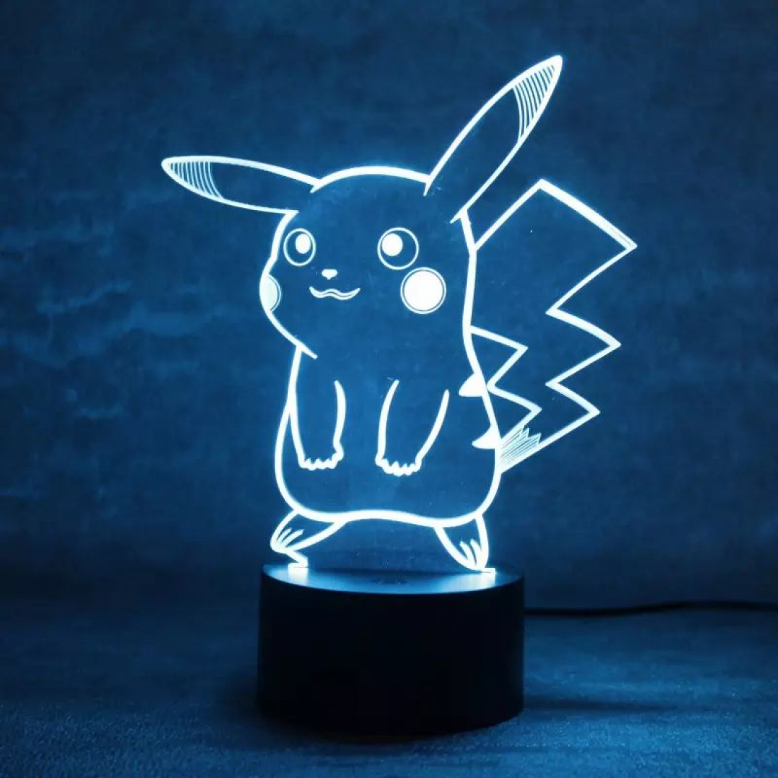 Светодиодный 3D ночник Пикачу, USB, 8 цветов