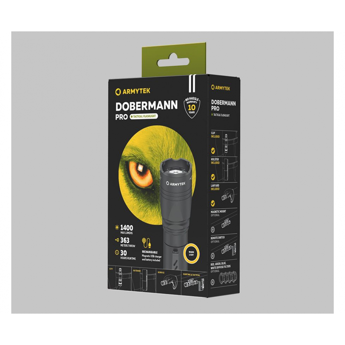 Фонарь Armytek Dobermann Pro Magnet USB1400 лм / теплый свет