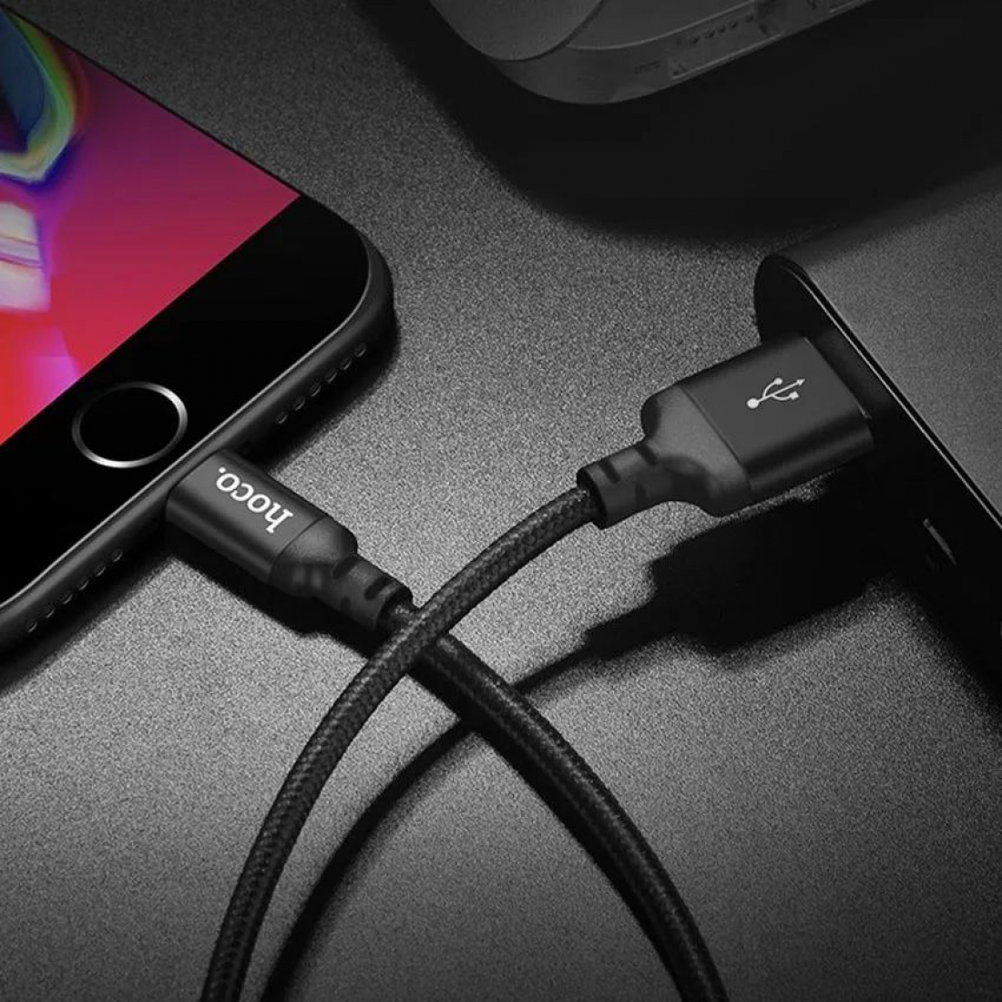 Кабель Lightning X14 2A черный Hoco 2m