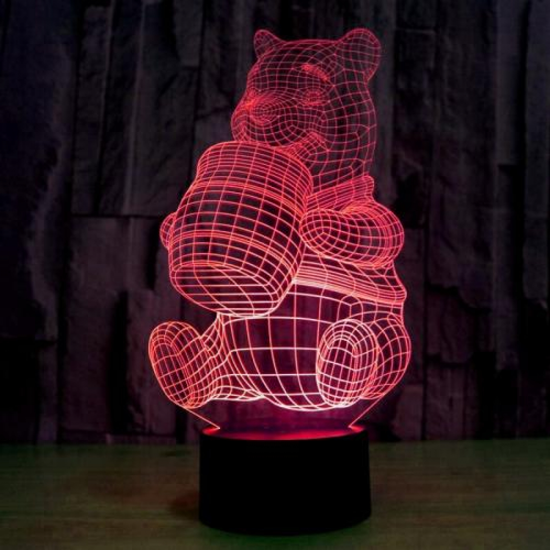 Светодиодный 3D ночник Винни Пух, USB, 8 цветов