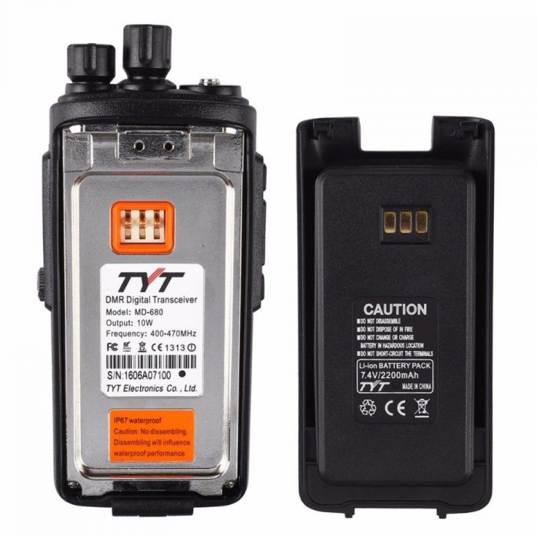 Цифровая рация TYT MD-680 AES256 10Вт 3600мАч IP67