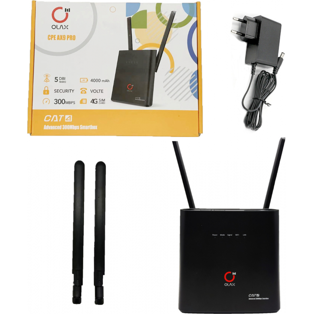 OLAX AX9 Pro WiFi-роутер 3G 4G LTE Black + АКБ 4000мАч