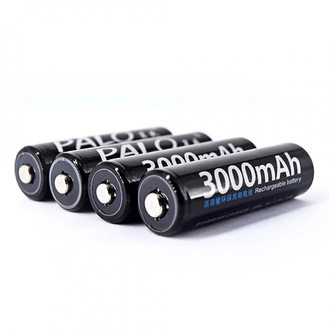 Аккумуляторные батарейки АА Ni-MH (Пальчиковые) Palo 3000 mAh, 1.2 V Комплект 4шт + кейс + зарядка