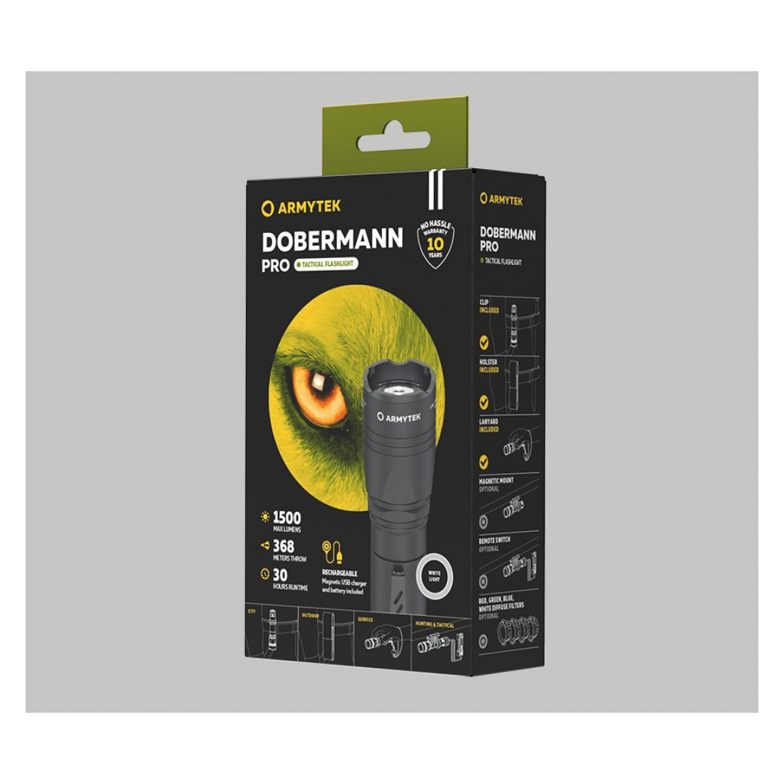 Фонарь Armytek Dobermann Pro Magnet USB1500 лм / холодный свет