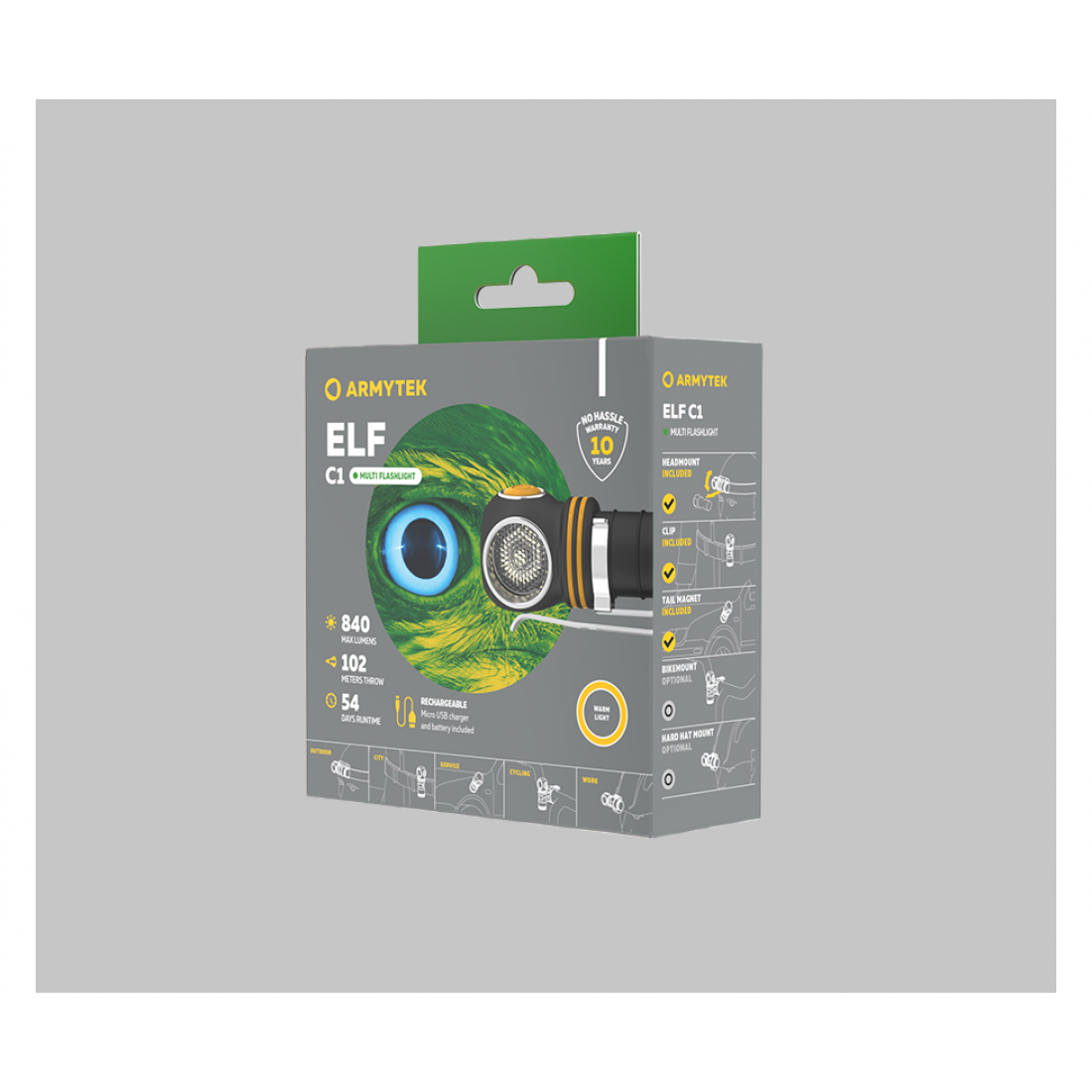 Armytek Elf C1 Micro-USB+18350 XP-L, 930 лм / теплый свет