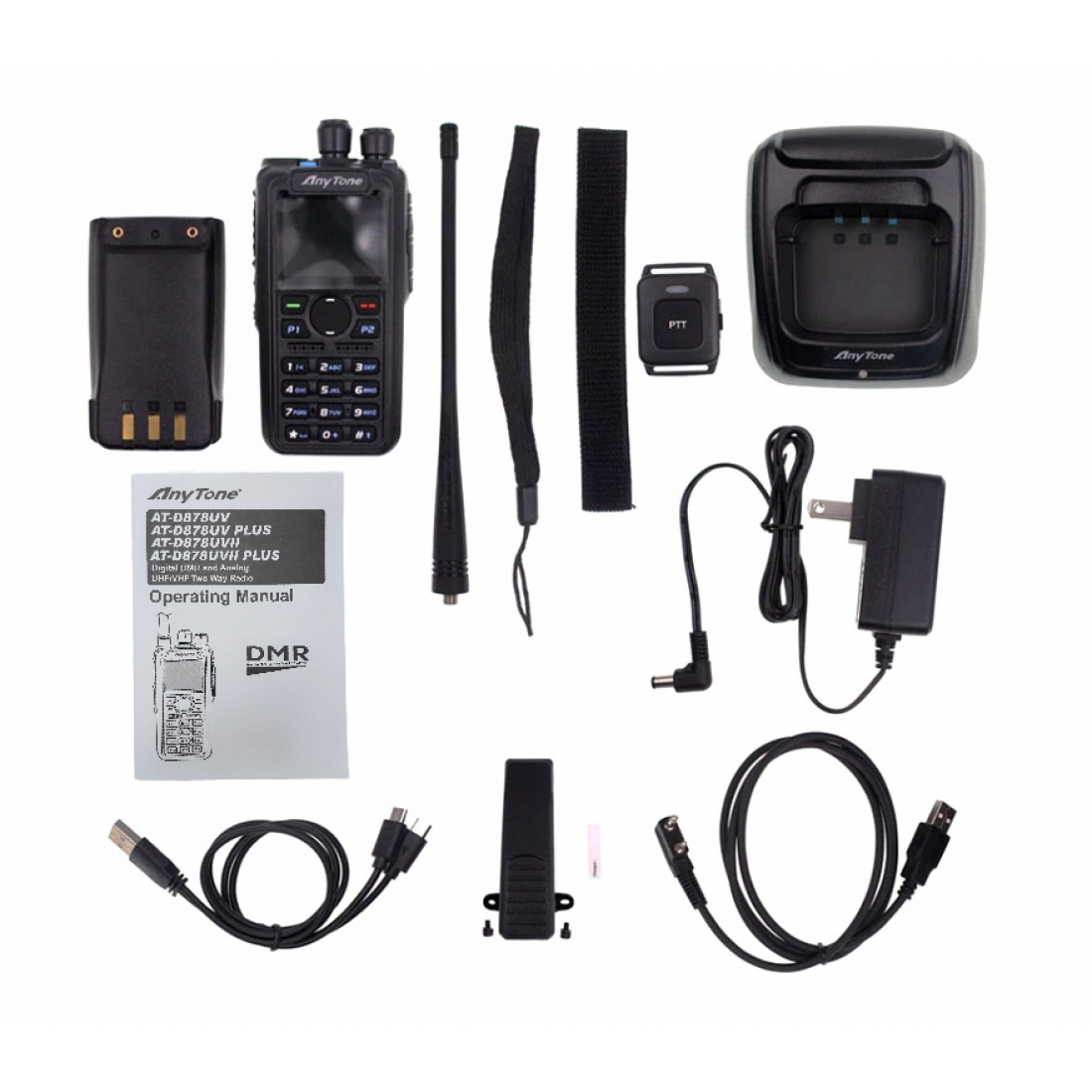 Anytone AT-D878UV II Plus AES256 (GPS+Bluetooth) TYPE C с доп АКБ QB-44HL с TYPE-C