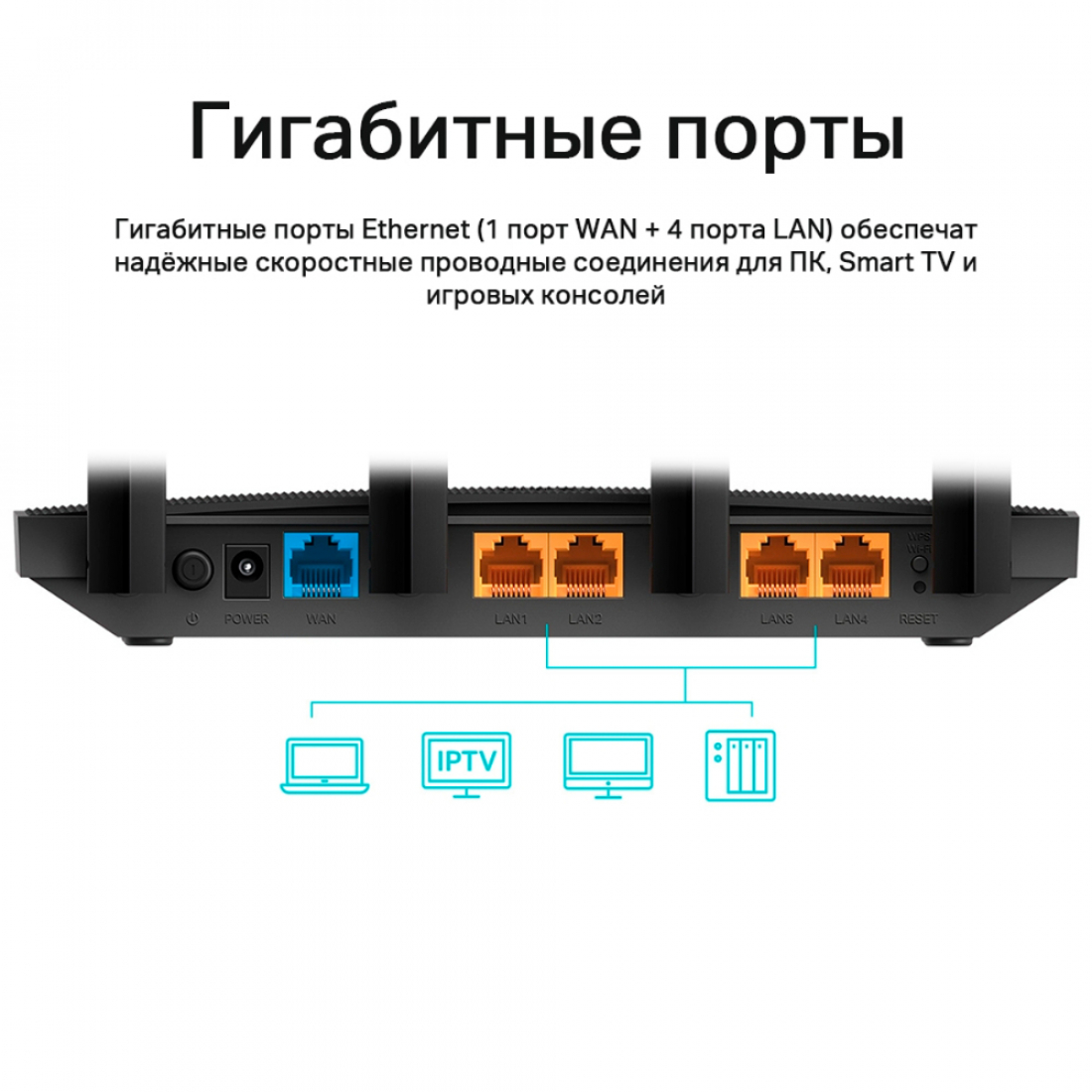 Гигабитный роутер TP Link Archer C80 (AC1900), 2,4 ГГц / 5 ГГц