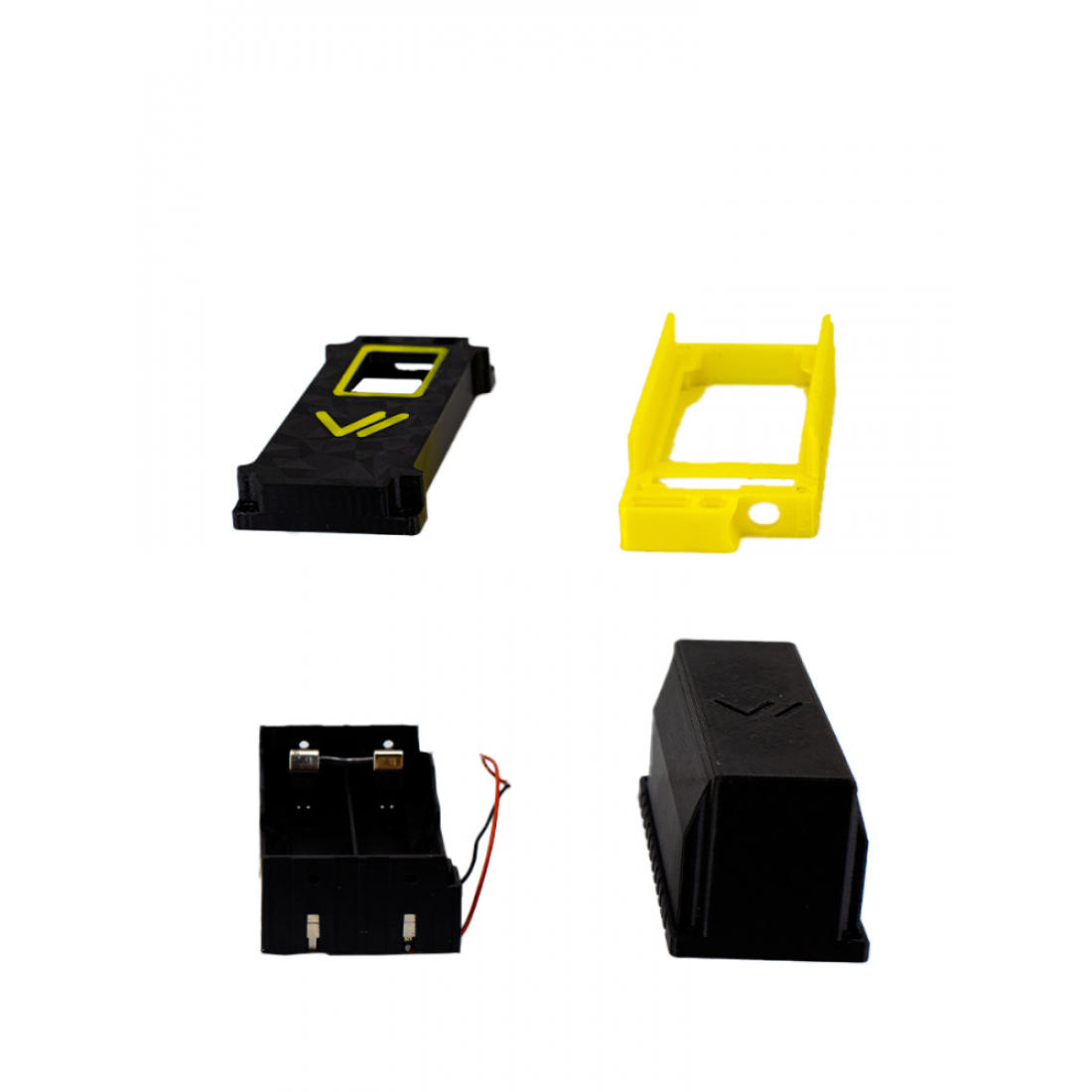 Корпус для Meshtastic (Мештастик) Heltec T114 под 2шт 18650 аккумуляторов, с местом под GPS модуль (жёлто-черный)