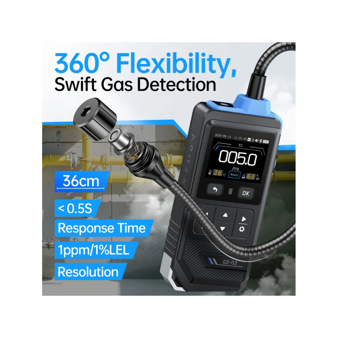 Детектор утечки горючих газов FNIRSI GD-02 3в1