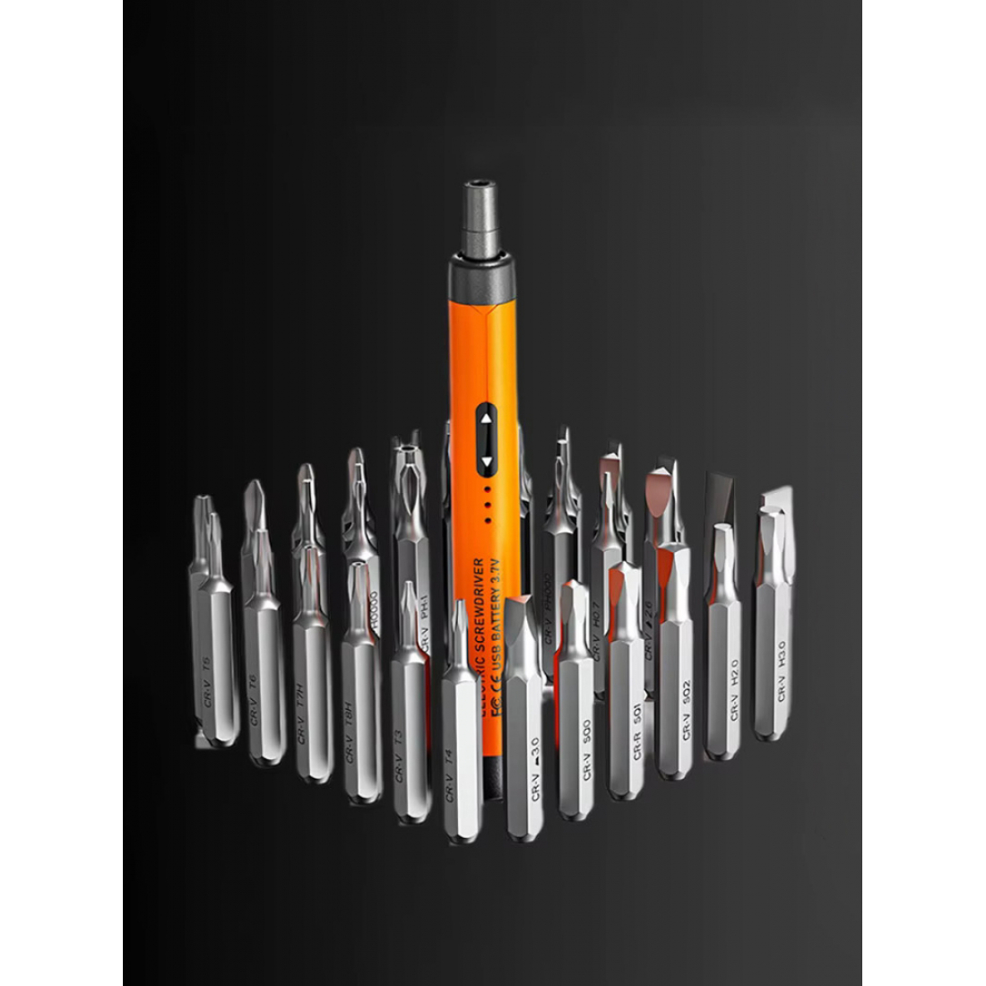 Электрическая отвертка TK-S001 orange, аккумуляторная, с набором бит