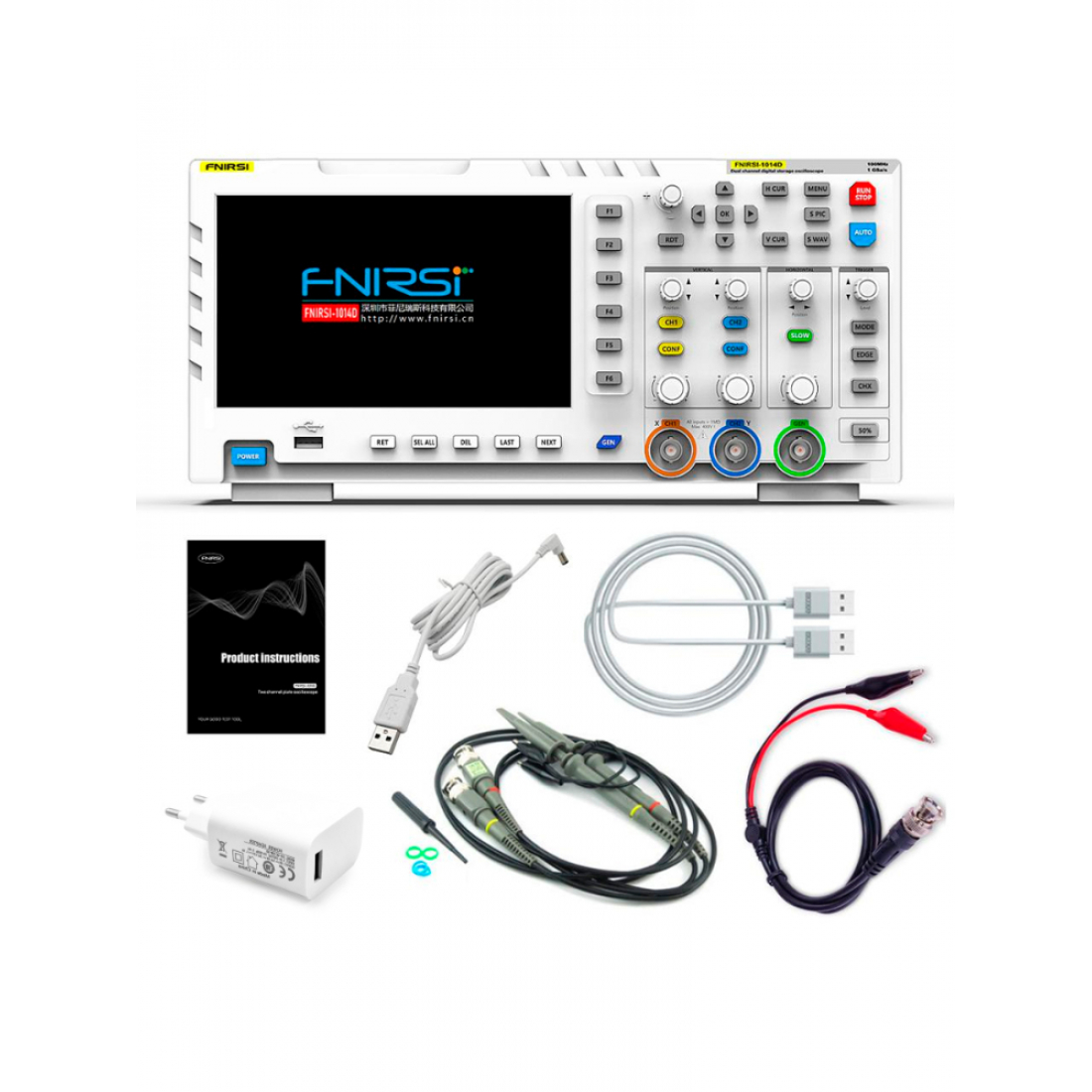 Осциллограф FNIRSI 1014D, 2 канала, 100МГц