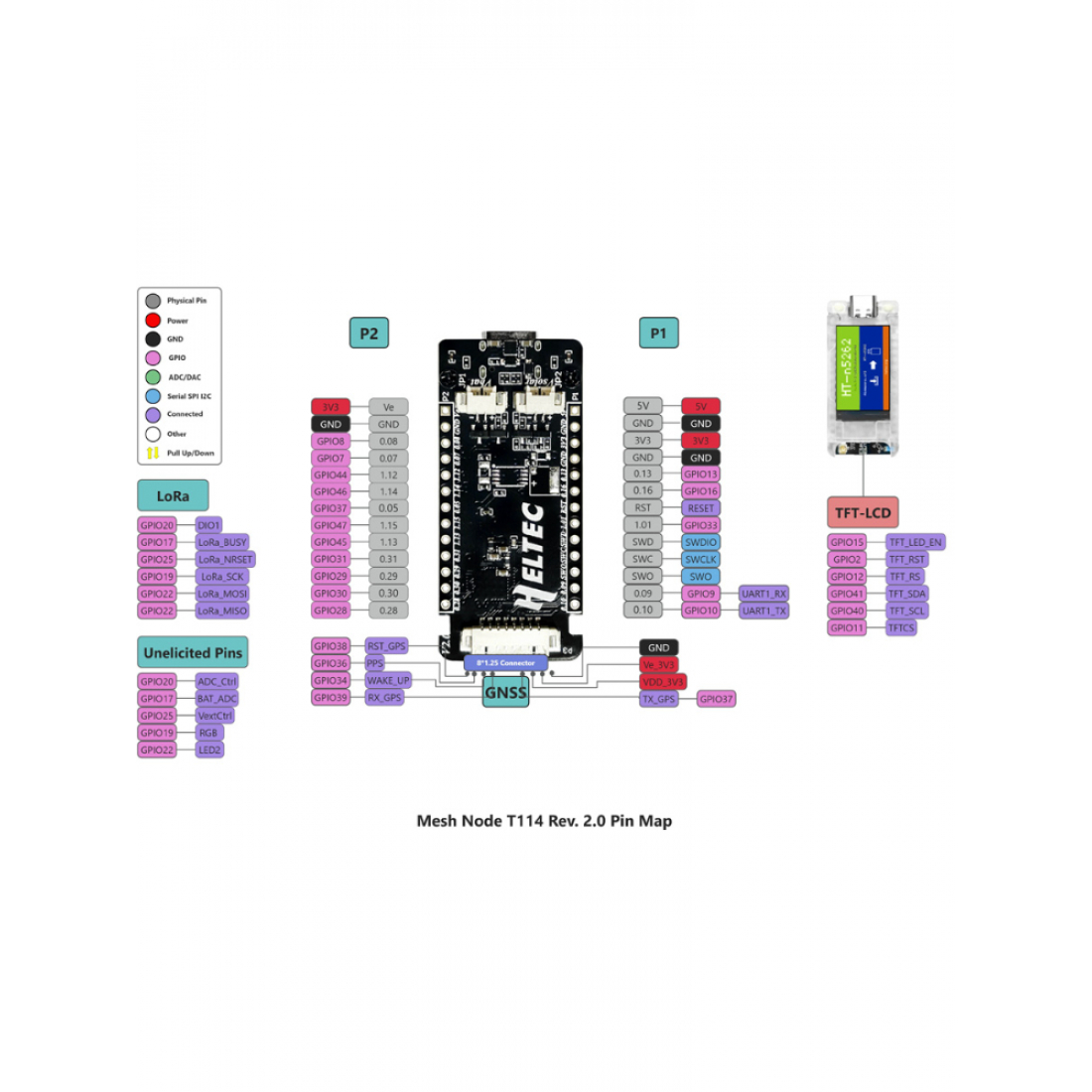Плата Heltec T114 Meshtastic nRF52840+SX1262 863-928МГц Lora Bluetooth с корпусом