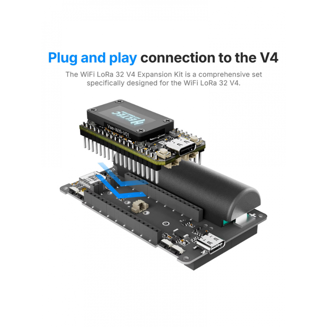Нода Meshtastic LoRa32 V4 Expansion Kit 868-928МГц, текстовая рация