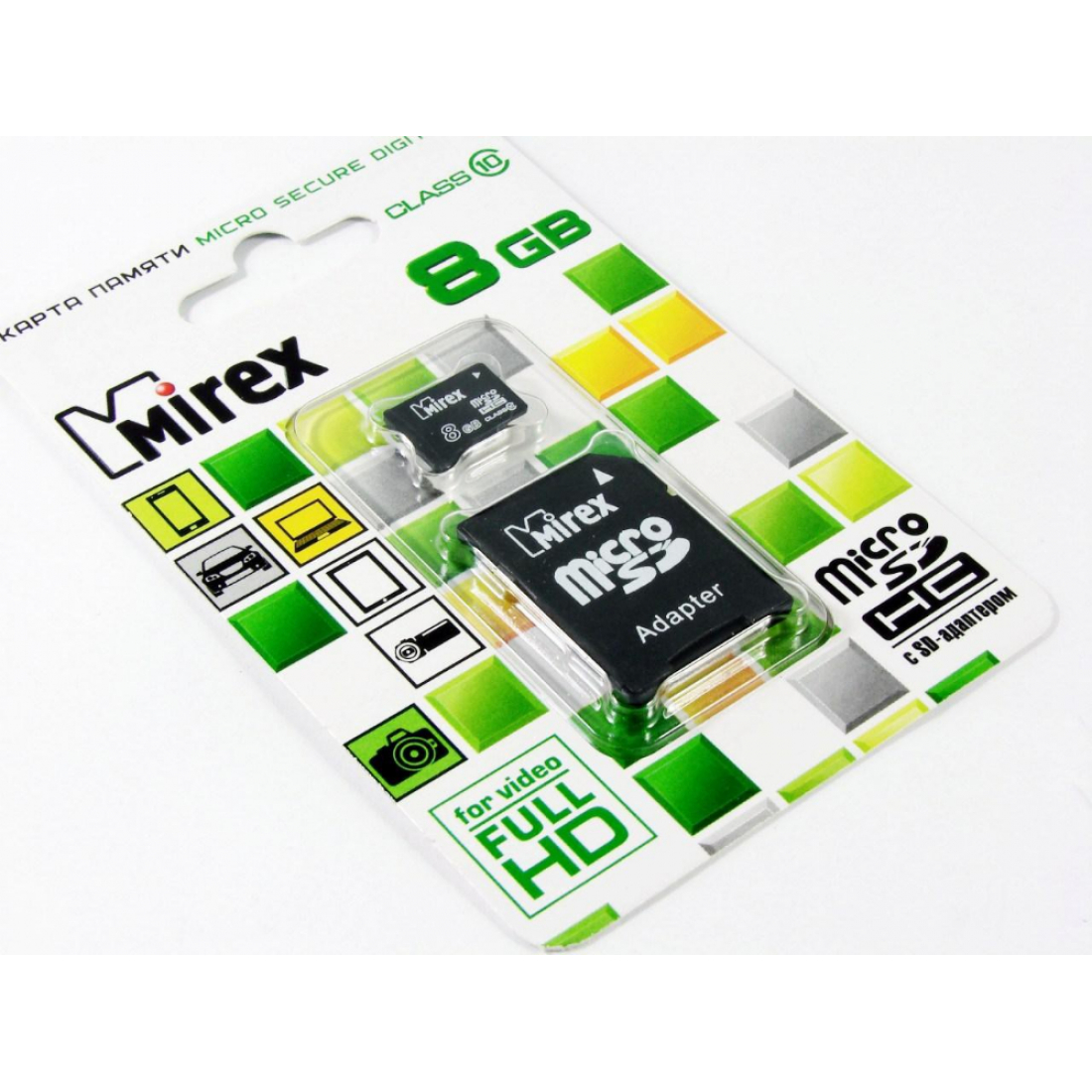 MicroSD 8Gb с адаптером