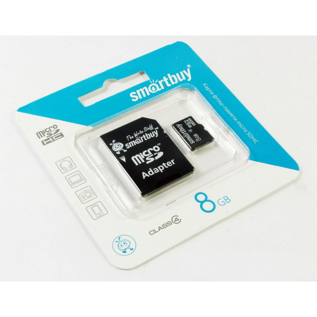 MicroSD 8Gb с адаптером