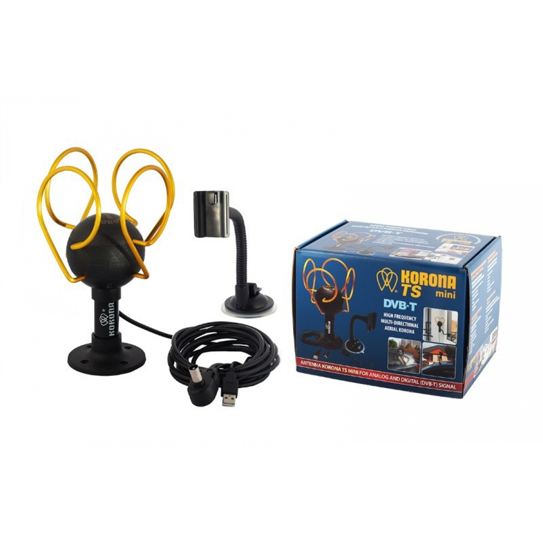 Авто ТВ антенна Korona TS Mini USB TV DVB-T2 (Польша)