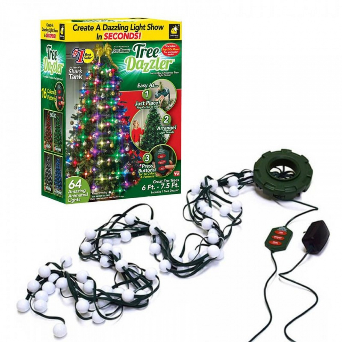 Конусная новогодняя гирлянда Tree Dazzler 64 шт