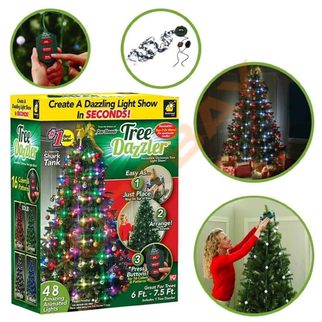 Конусная новогодняя гирлянда Tree Dazzler 48 шт