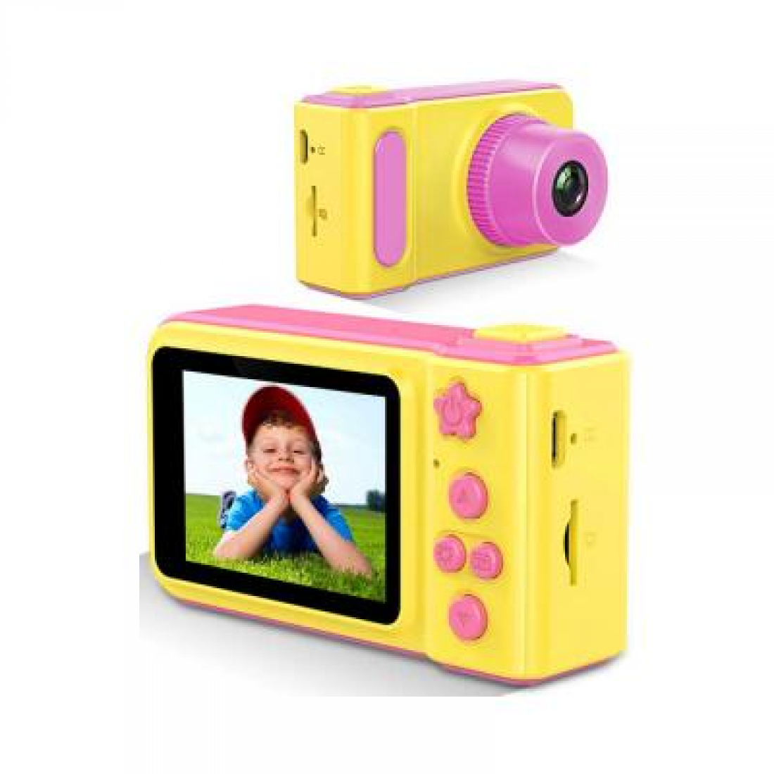 Детский фотоаппарат D601 желто - розовый