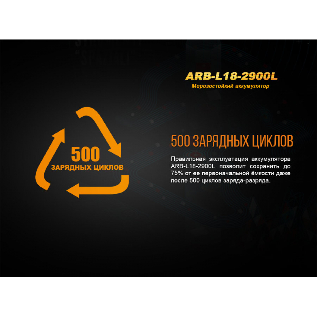 АККУМУЛЯТОР 18650 FENIX ARB-L18 (2900MAH), МОРОЗОСТОЙКАЯ